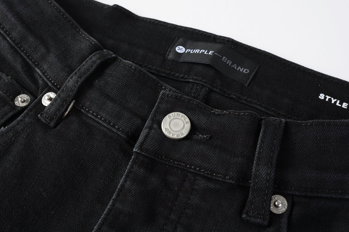Men Distressed Black Skinny Jeans with Heavy Ripped Design and Grunge Streetwear Vibe 9108