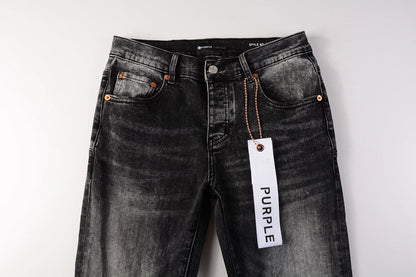 Men Streetwear Skinny Jeans Dark Gray Wash with Minimalist Style 9019