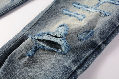 Purple Mens Jeans Designer Jeans High-End Quality Slim Casual Straight Design Skinny Straight Jeans