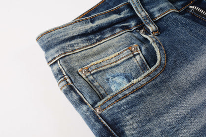 Purple Mens Jeans Designer Jeans High-End Quality Slim Casual Straight Design Skinny Straight Jeans