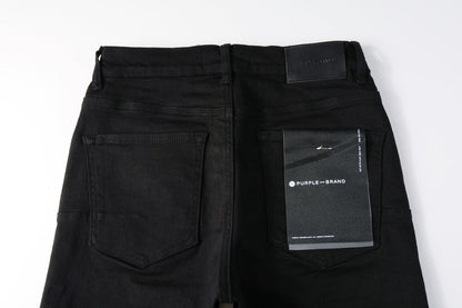 Men Streetwear Denim Shorts Black Wash with Minimalist Design and Raw Hem 5023
