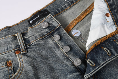 Men Streetwear Light Blue Denim Shorts with Radial White Rhinestone Designs 5093