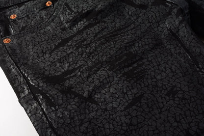 Jeans Coating Texture Personalized Fashion Trend High quality pants 9026