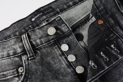 Men Distressed Grey Washed skinny Jeans Ripped Scratch style 9105