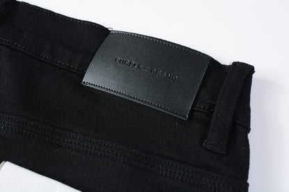 Men Streetwear Skinny Jeans Black Wash with Clean Minimalist Style 9023