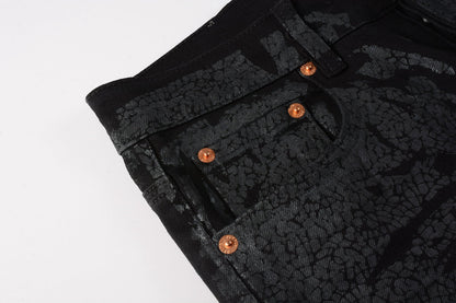 Jeans Coating Texture Personalized Fashion Trend High quality pants 9026