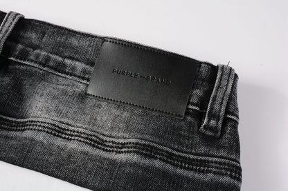 Men Streetwear Skinny Jeans Dark Gray Wash with Minimalist Style 9019