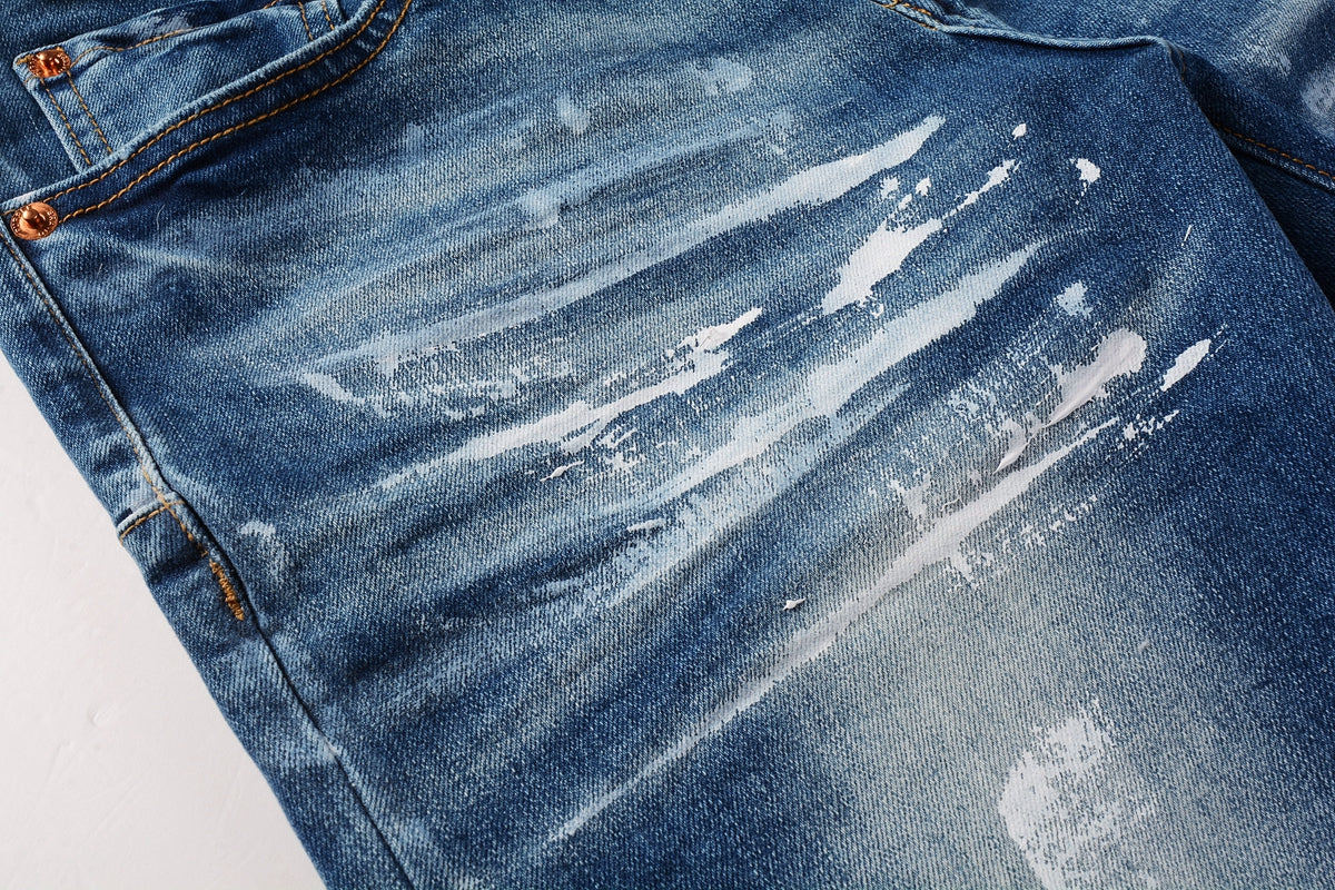 Jeans Mens Jeans Man Jeans Pants Designer Black Skinny Stickers Light Wash Ripped Motorcycle 9062