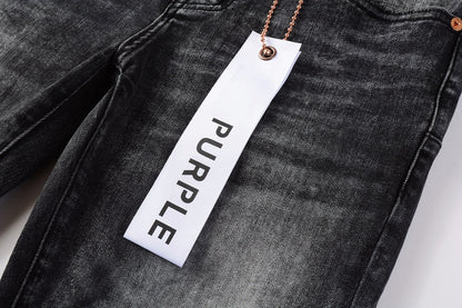 Men Streetwear Skinny Jeans Dark Gray Wash with Minimalist Style 9019