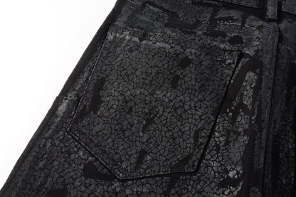 Jeans Coating Texture Personalized Fashion Trend High quality pants 9026