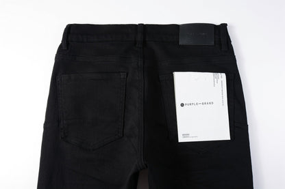 Men Streetwear Skinny Jeans Black Wash with Clean Minimalist Style 9023