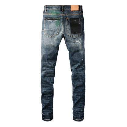 Blue Stretch Jeans 9070 with Medium Elasticity andFull Length Design