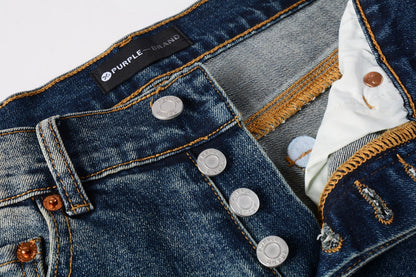 Men Classic Streetwear Jeans Light Washed Distressed skinny Fit 9097