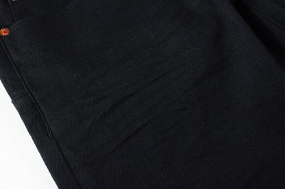 Men Streetwear Skinny Jeans Black Wash with Clean Minimalist Style 9023
