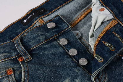 Men Streetwear Skinny Jeans Light Blue Wash with Vintage Faded Wash and Subtle Distress 9055