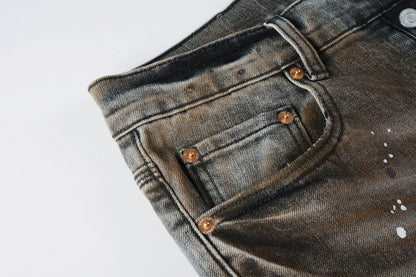 New High Quality Mens Jeans Designer Jeans Fashion Distressed Ripped Denim Cargo For Men High Street Fashion 9031