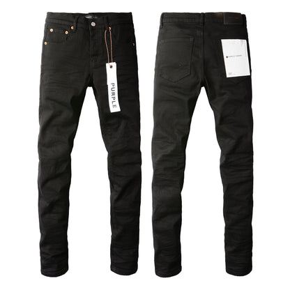 Men Streetwear Skinny Jeans Black Wash with Clean Minimalist Style 9023