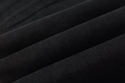Men Distressed Black Skinny Jeans with Heavy Ripped Design and Grunge Streetwear Vibe 9108